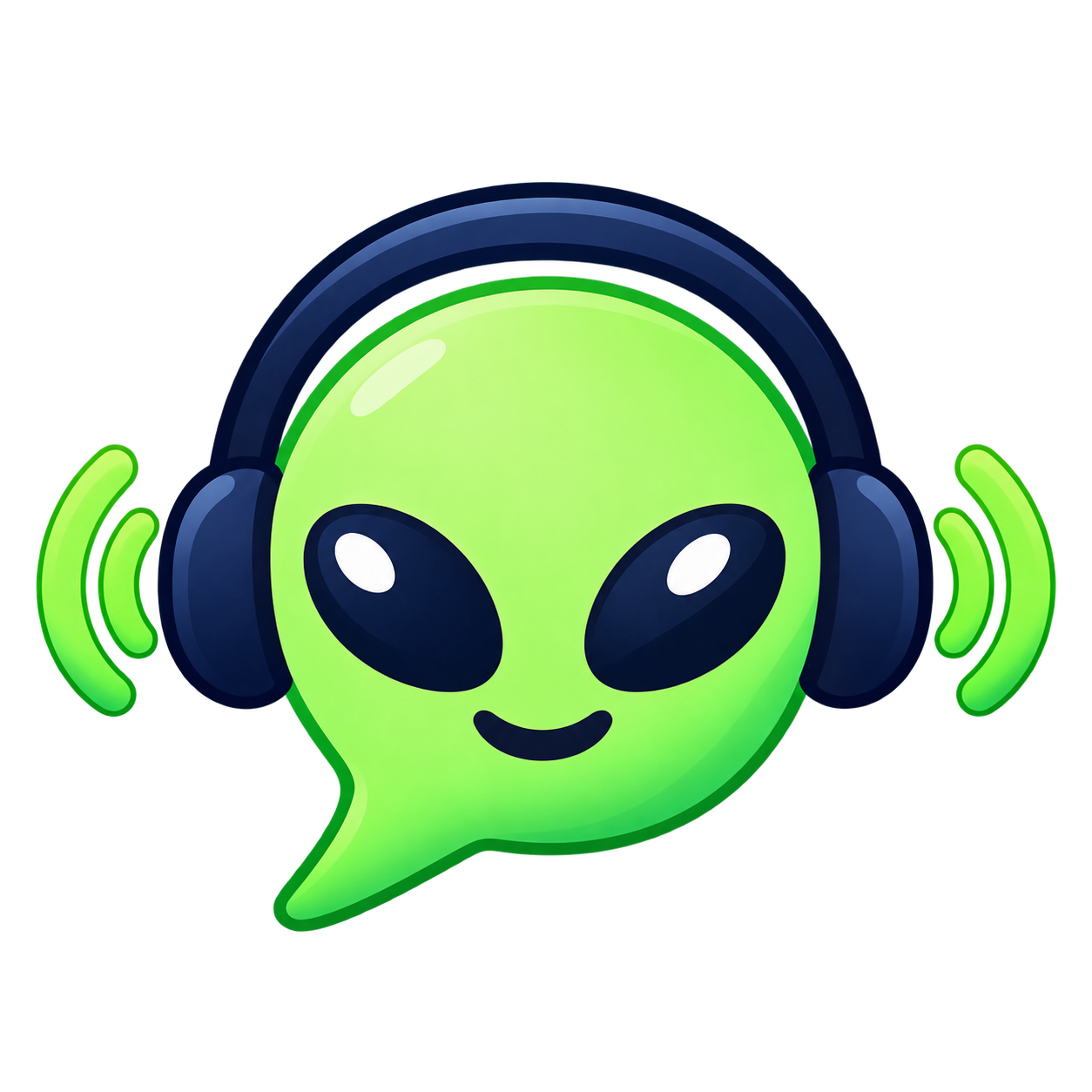 Toldya, a lime-green alien mascot